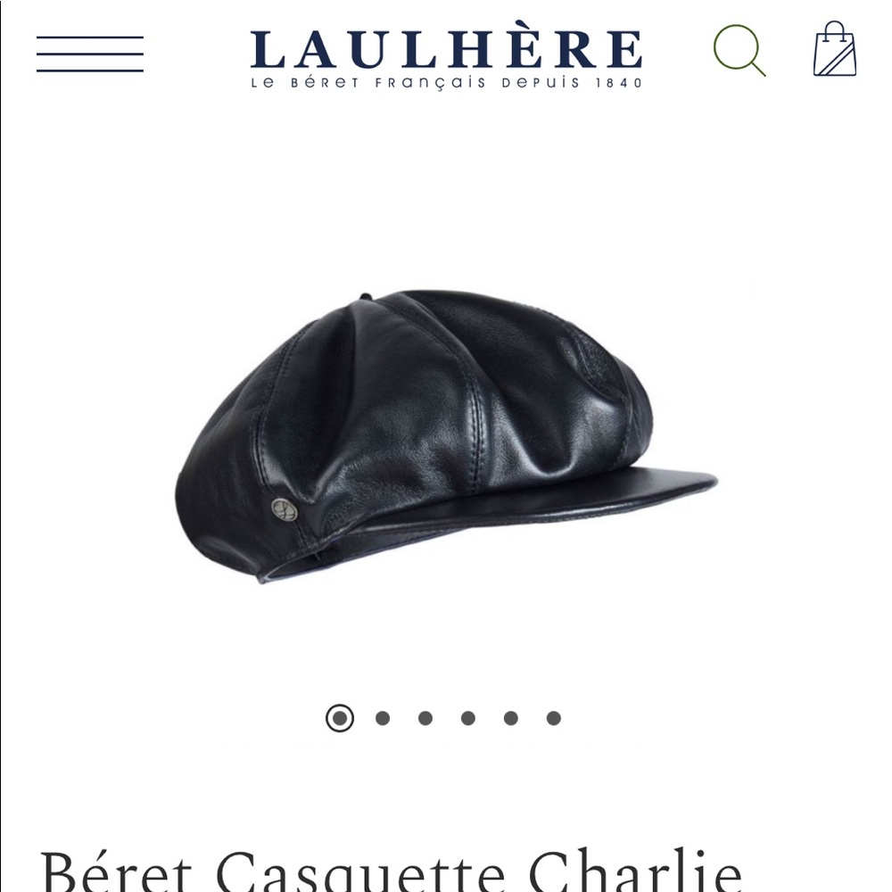 Authentic Laulhère classic leather beret